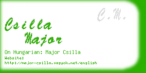 csilla major business card